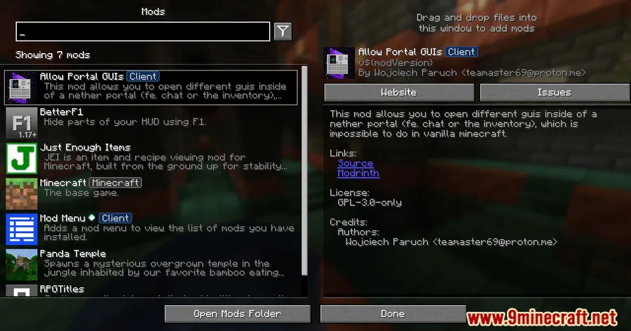 Allow Portal GUIs Mod screenshot 1
