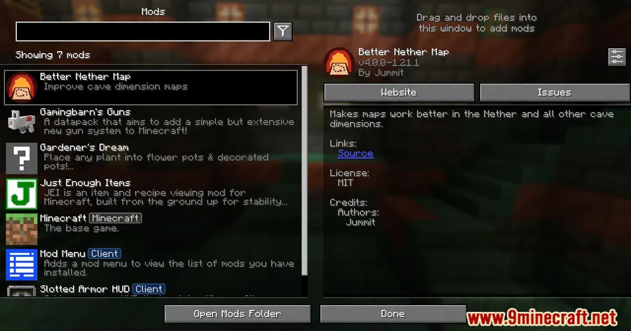 Better Nether Map Mod screenshot 1 showing mod in action
