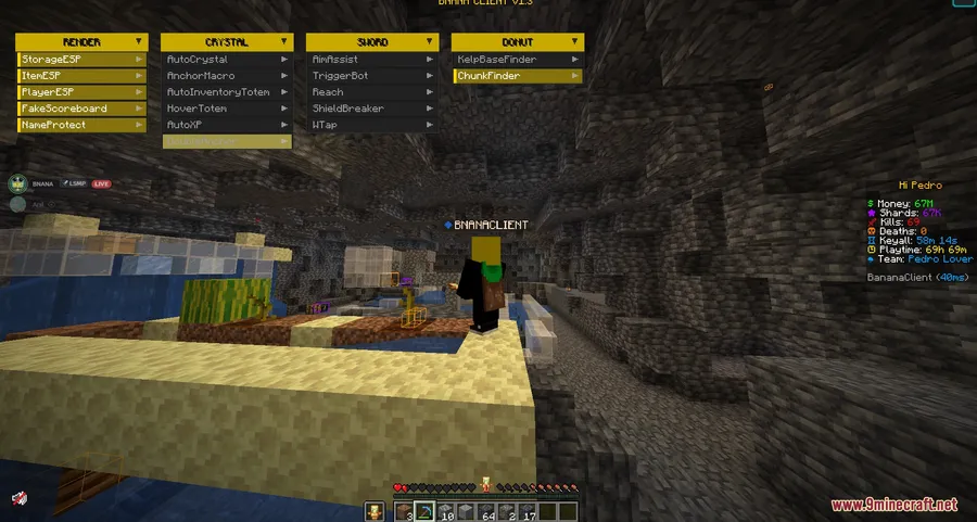 Bnana Client Mod screenshot 7 showing mod in action