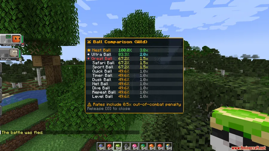 Cobblemon Catch Rate Display Mod screenshot 8 showing mod in action