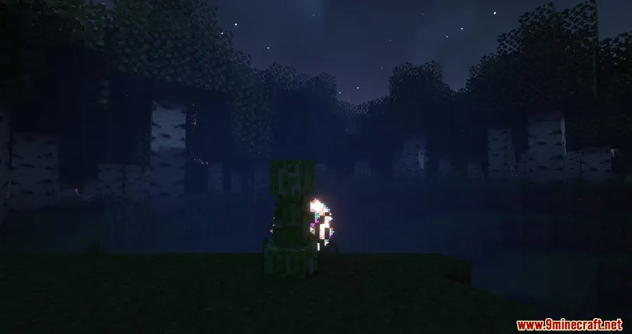 Creeper Firework Mod screenshot 2 showing mod in action