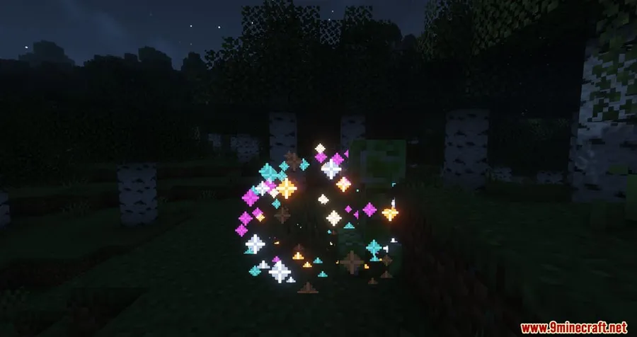 Creeper Firework Mod screenshot 3 showing mod in action