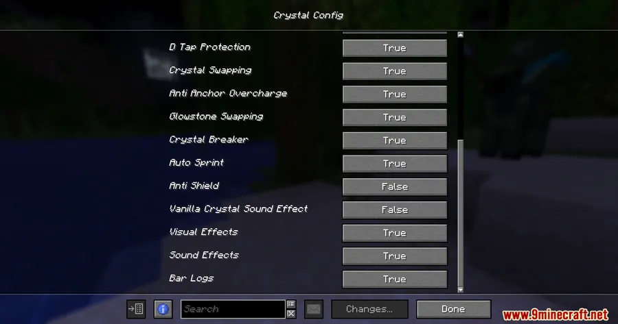 Crystalcore Client Mod screenshot 3 showing mod in action