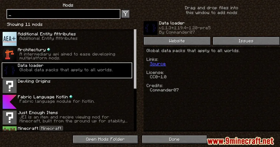 Data Loader Updated Mod screenshot 1