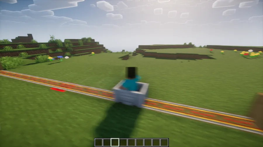 Fast Minecart Mod screenshot 1 showing mod in action