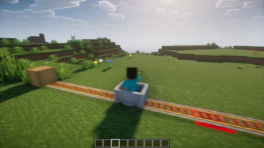 Fast Minecart Mod screenshot 2 showing mod in action
