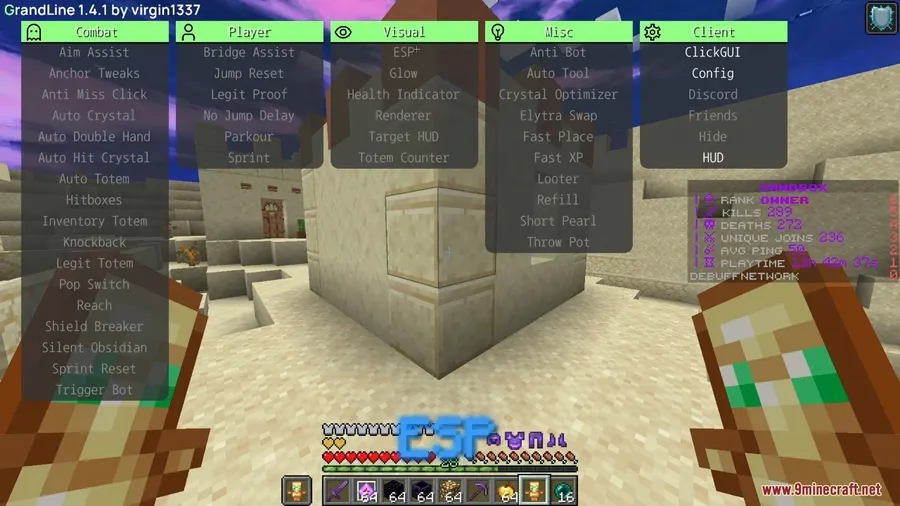 GrandLine Client Mod screenshot 4 showing mod in action