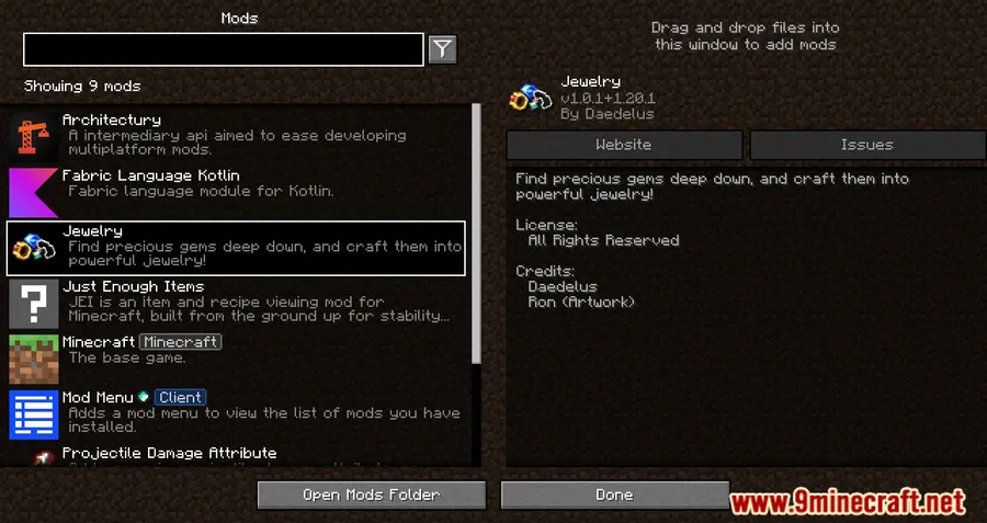 Jewelry Mod screenshot 1 showing mod in action