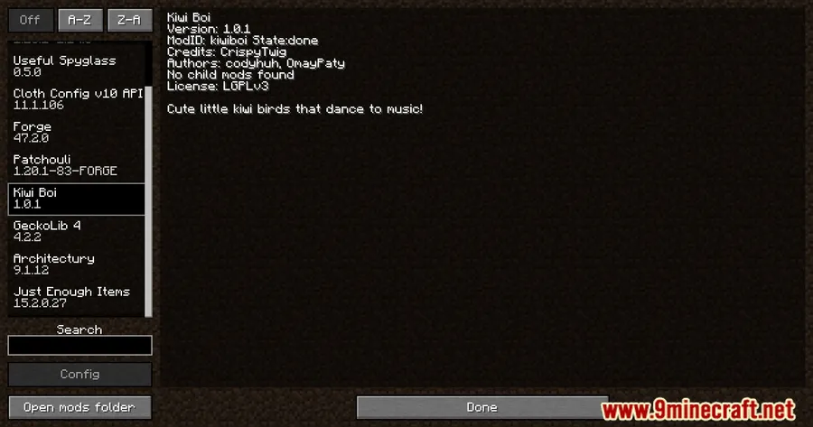 Kiwi Boi Mod screenshot 1 showing mod in action