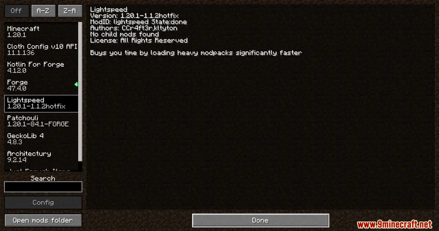 LightSpeedRe Launch Optimizations Mod screenshot 1