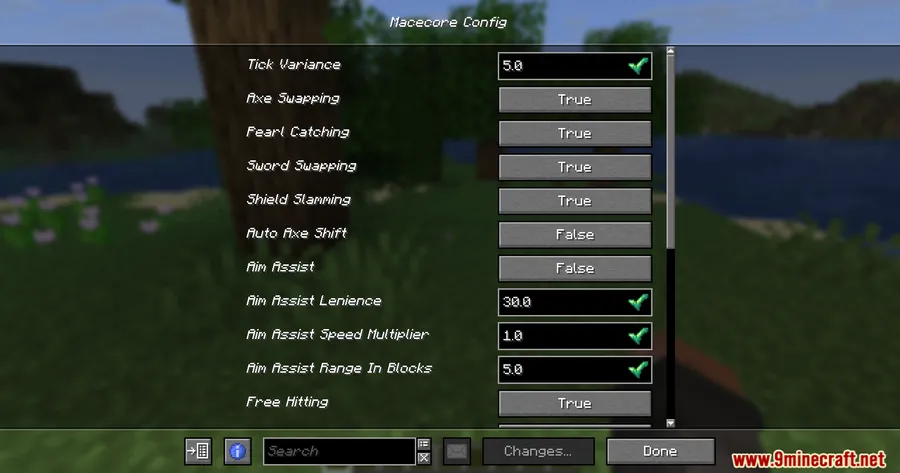 MaceCore Client Mod screenshot 4 showing mod in action