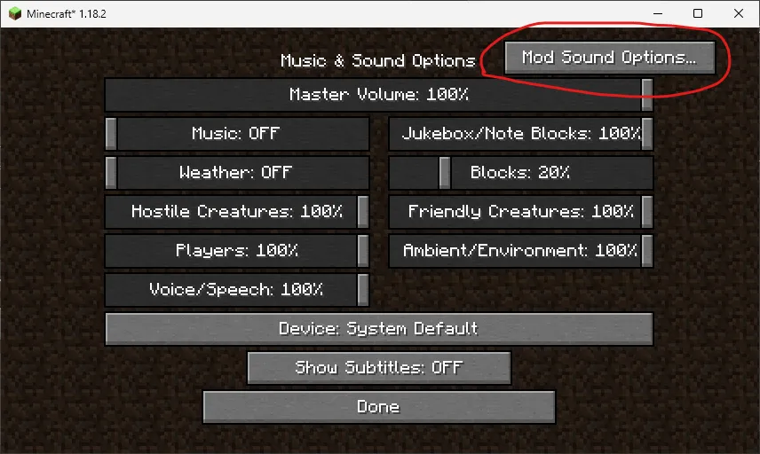 Mod Sound Volume Options Mod screenshot 3