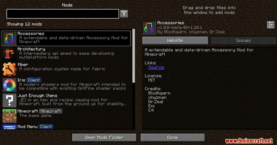 MouseTweaks X Accessories Fix Mod screenshot 2 showing mod in action