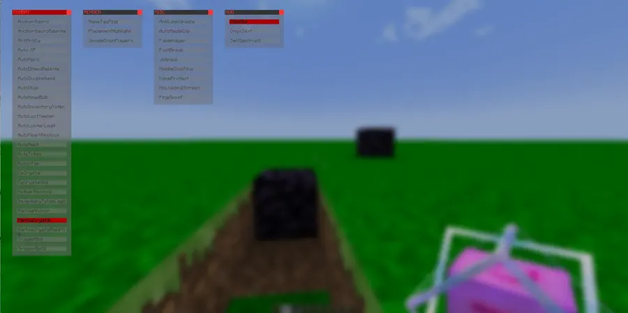 Onyx Client Mod screenshot 1 showing mod in action