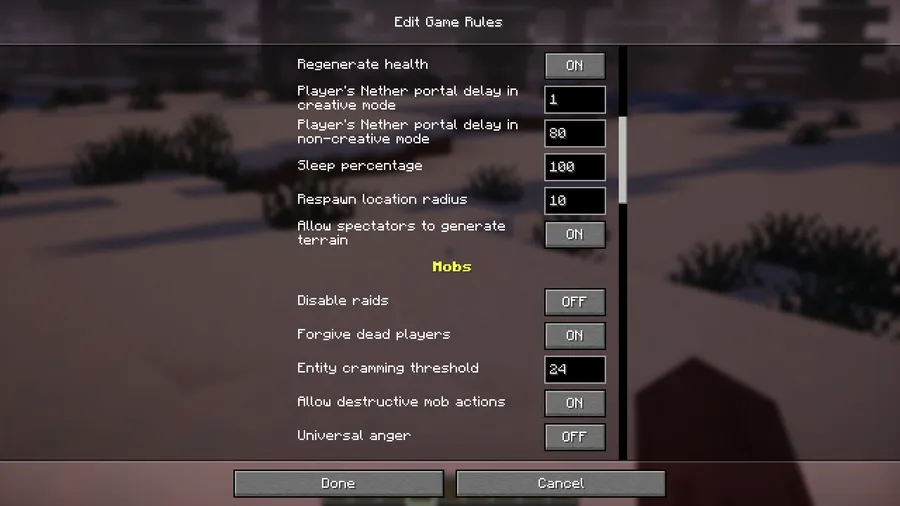 Preferred Gamerules Mod screenshot 3