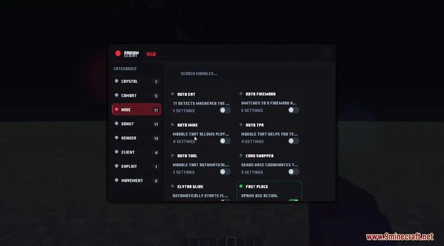 Ranium Client Mod screenshot 3 showing mod in action