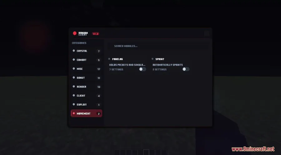 Ranium Client Mod screenshot 7 showing mod in action