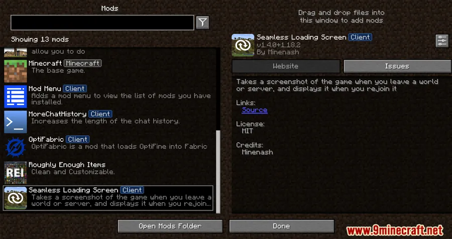 Seamless Loading Screen Mod screenshot 1 showing mod in action