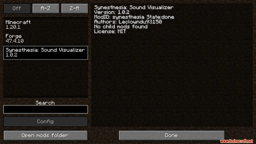 Synesthesia: Sound Visualizer Mod screenshot 1 showing mod in action