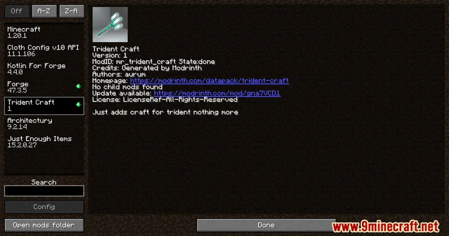 Trident Craft Mod screenshot 1