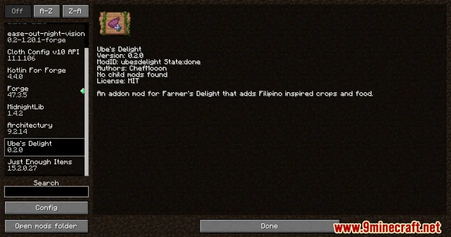 Ube's Delight Mod screenshot 1 showing mod in action