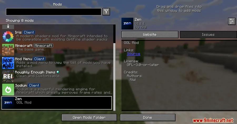 Zen Mod screenshot 1 showing mod in action