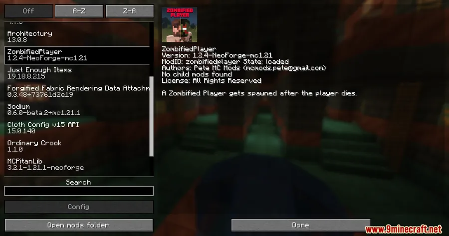 Zombified Player Mod screenshot 1