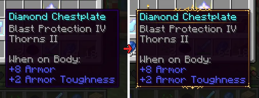 Legendary Tooltips Mod (1.21.4) cf beforeafter