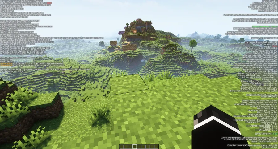 Clean F3 Mod (1.21.8, 1.20.1) – Uncluttered Debug Screen screenshot 2 showing mod in action