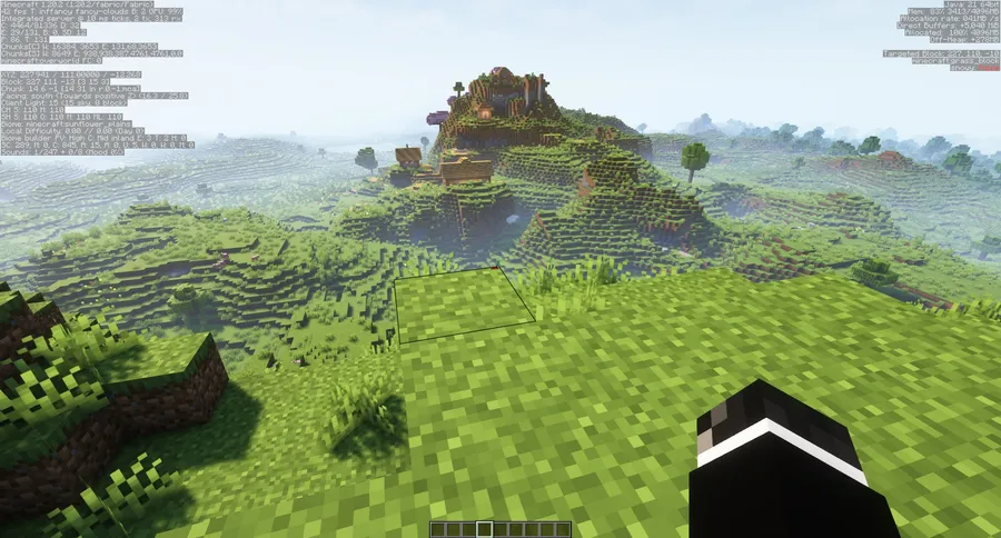 Clean F3 Mod (1.21.8, 1.20.1) – Uncluttered Debug Screen screenshot 3 showing mod in action