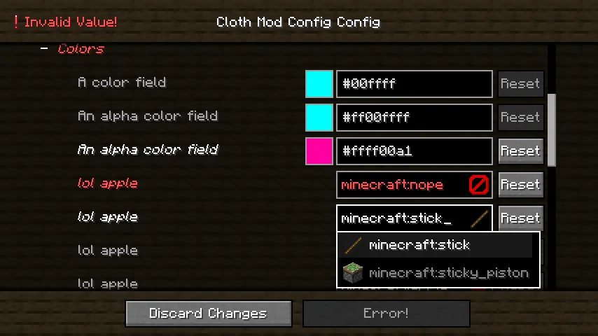 Cloth Config API (1.21.11, 1.20.1) – Client Sided Config Screen screenshot 1 showing mod in action