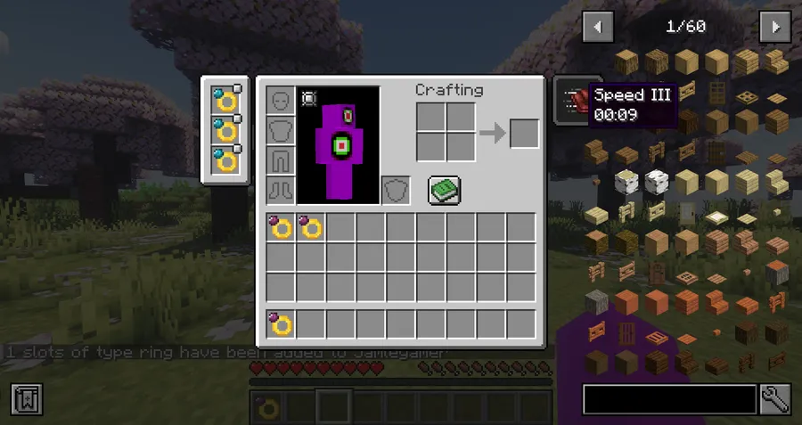 Potion Rings Mod (1.21.11, 1.20.1) – Simple Bauble Rings with Potion Effects screenshot 5 showing mod in action