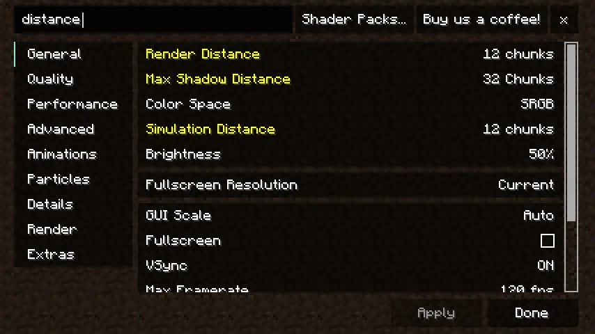 Reese's Sodium Options Mod (26.1) Screenshot