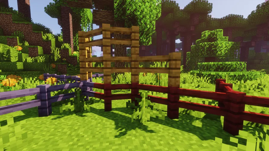Diagonal Fences Mod (1.21.11) Screenshot