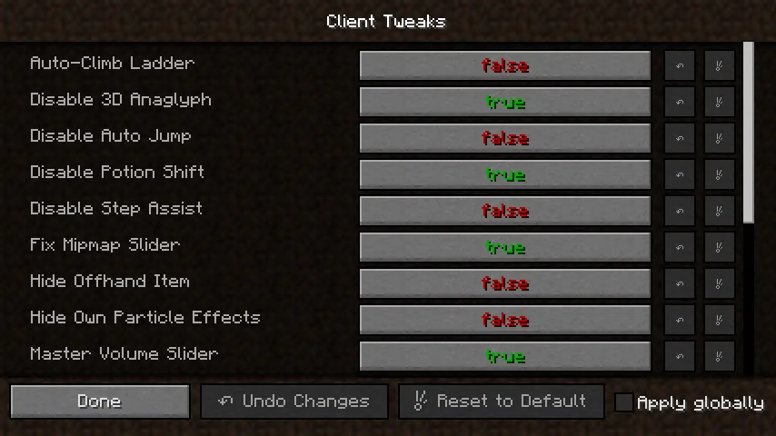 Client Tweaks Mod (26.1) Screenshot
