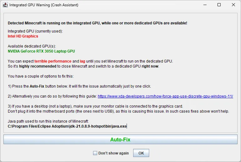 Crash Assistant Mod (26.1-snapshot-11) Screenshot