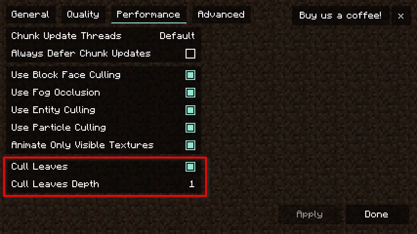 Cull Less Leaves Mod (1.21.1) Screenshot