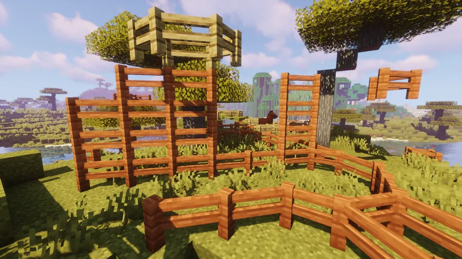 Diagonal Fences Mod (1.21.11) Screenshot