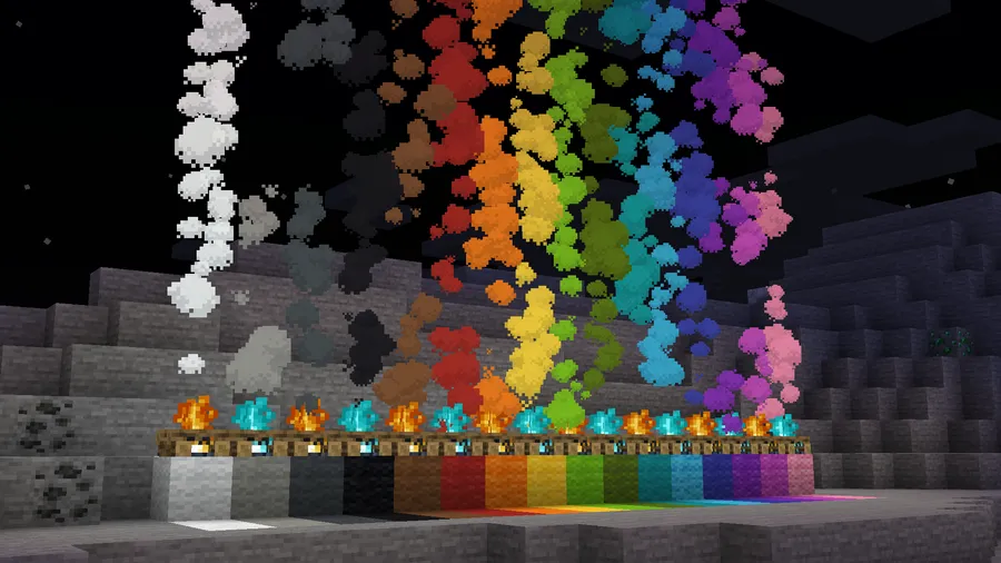 Smoke Signals Mod (26.1, 1.20.1) – Variety of Colored Smokes screenshot 1 showing mod in action