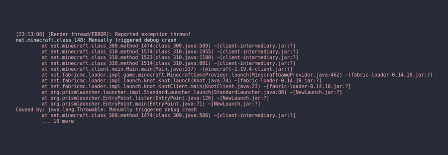 Stack Deobfuscator Mod (26.1, 1.20.1) – Making Errors Readable screenshot 3 showing mod in action