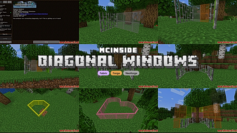 Diagonal Windows Mod for Minecraft