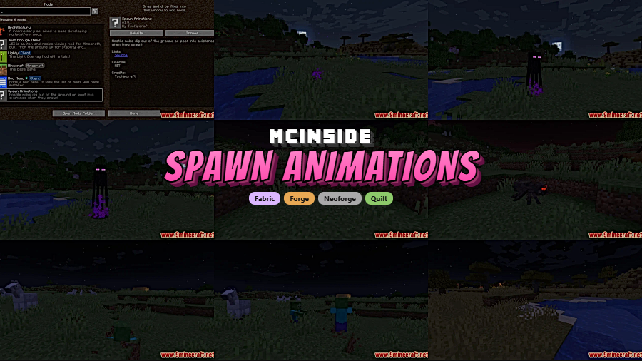 Spawn Animations Mod for Minecraft
