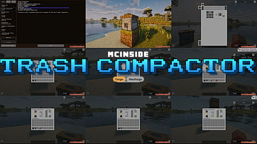 Trash Compactor Mod for Minecraft