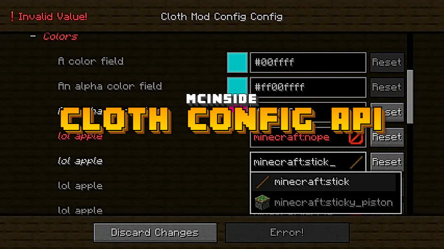 Cloth Config API Mod for Minecraft