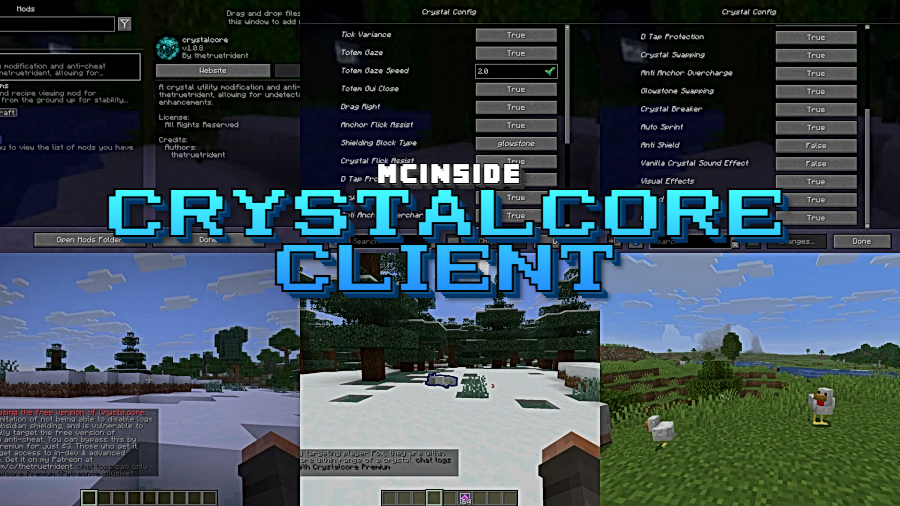 Crystalcore Client Mod for Minecraft