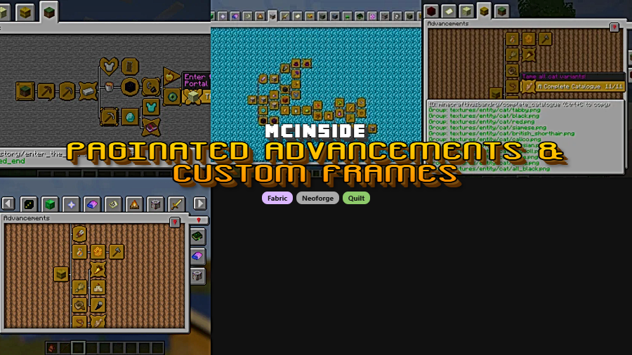Paginated Advancements & Custom Frames Mod (1.21.11) - thumbnail