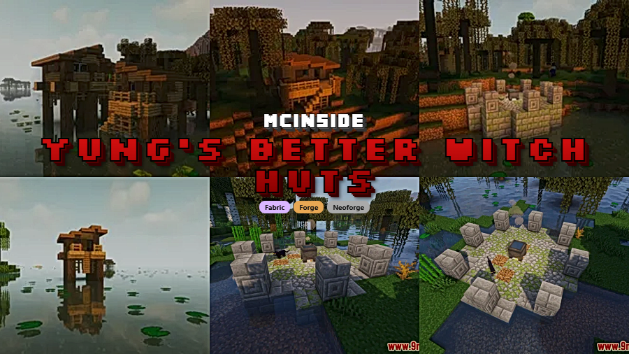 YUNG's Better Witch Huts Mod (1.21.4) - Featured Image