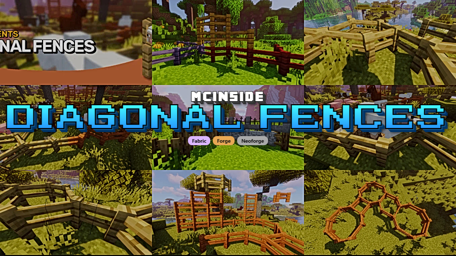 Diagonal Fences Mod (1.21.11) - thumbnail