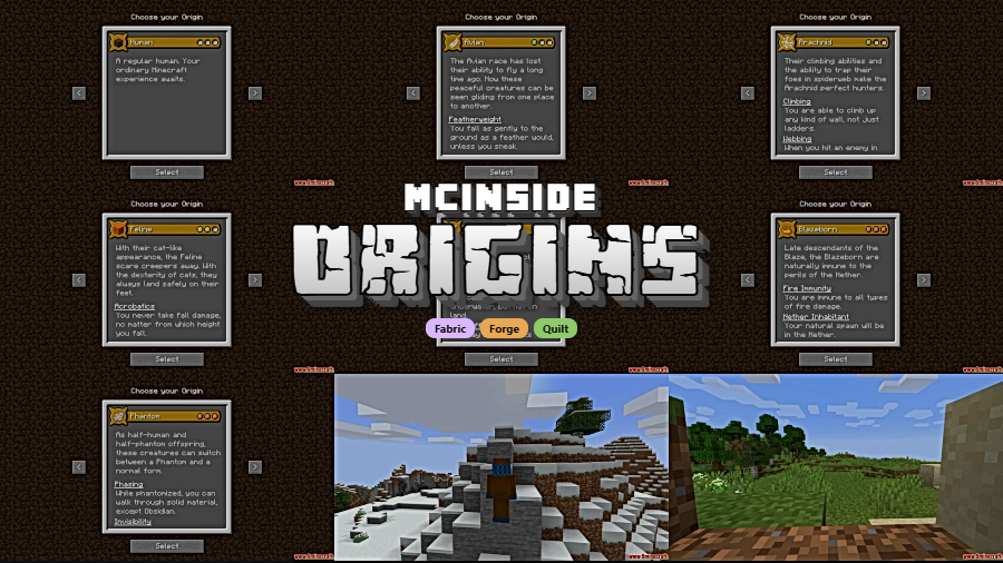 Origins Mod for Minecraft