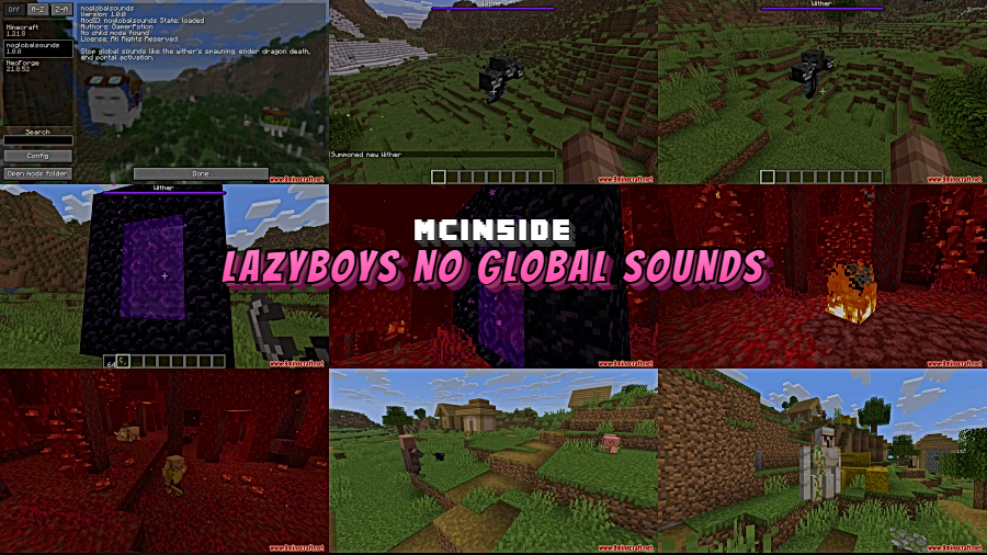 Lazyboys No Global Sounds Mod for Minecraft